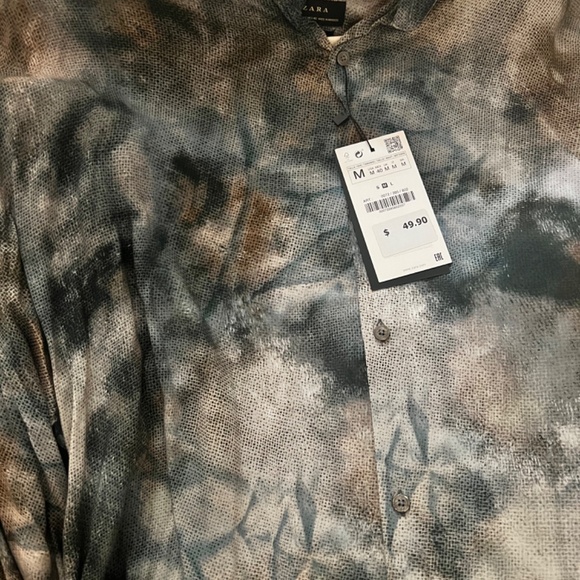 NWT Zara Men’s Button Down Medium - Picture 3 of 3
